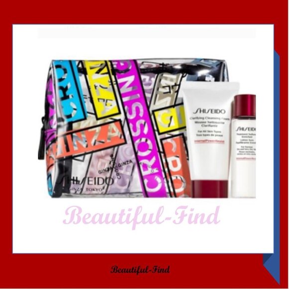 Shiseido Cleansing Foam 50ml Softener 30ml in Makeup Bag New - Picture 1 of 3